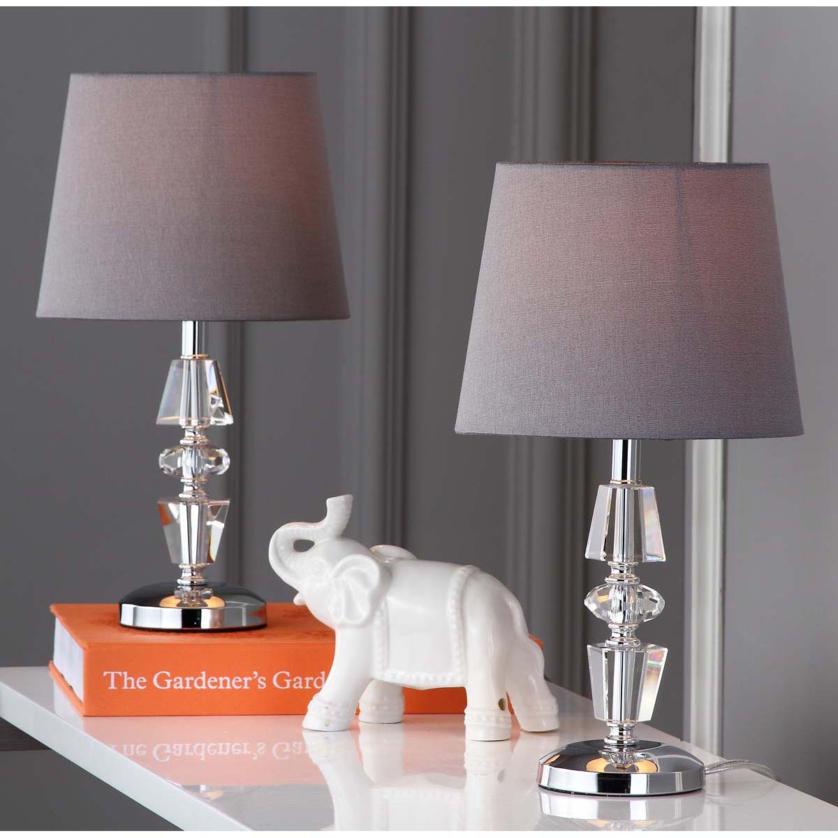 Crescendo 16 Inch H Tiered Crystal Lamp (Set of 2) | Safavieh - LIT4127