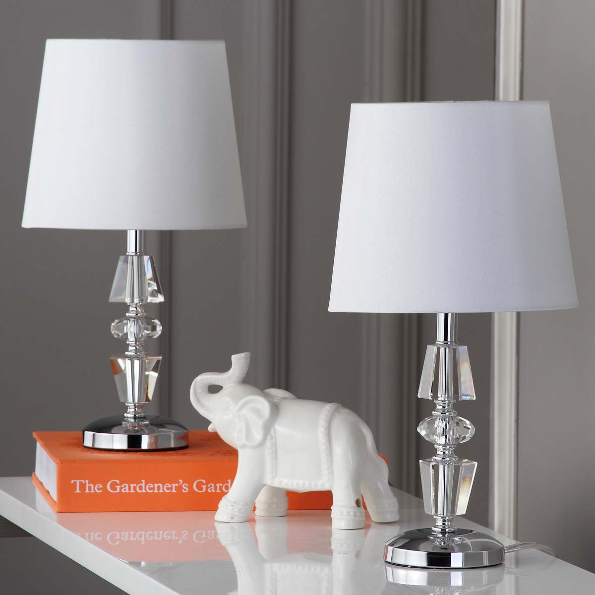 Crescendo 16 Inch H Tiered Crystal Lamp (Set of 2) | Safavieh - LIT4127