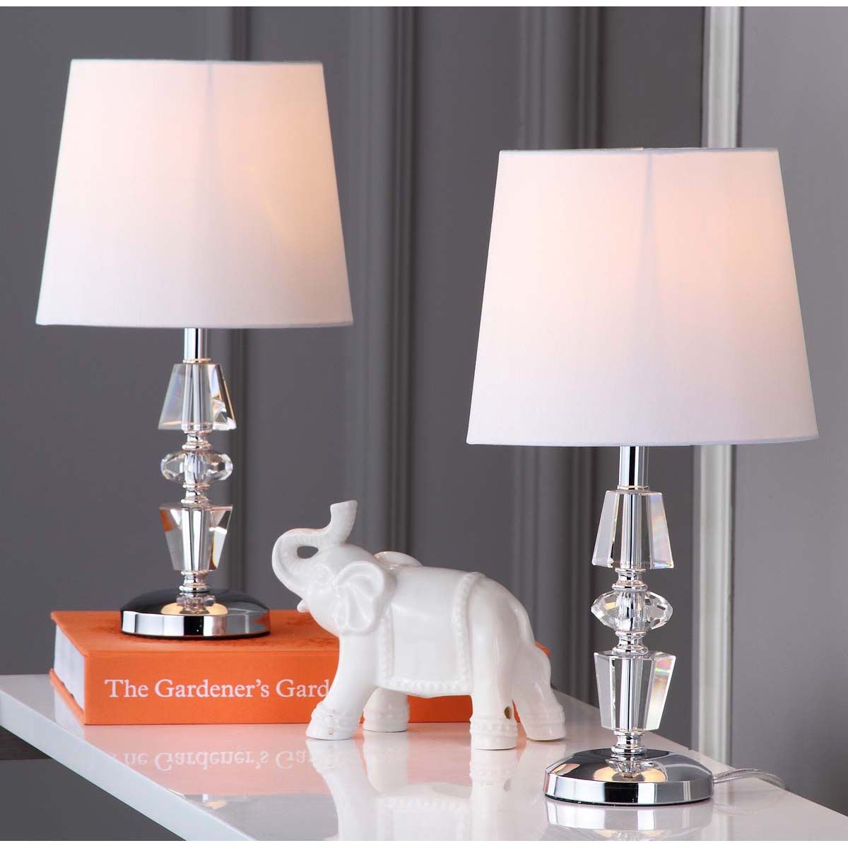 Crescendo 16 Inch H Tiered Crystal Lamp (Set of 2) | Safavieh - LIT4127