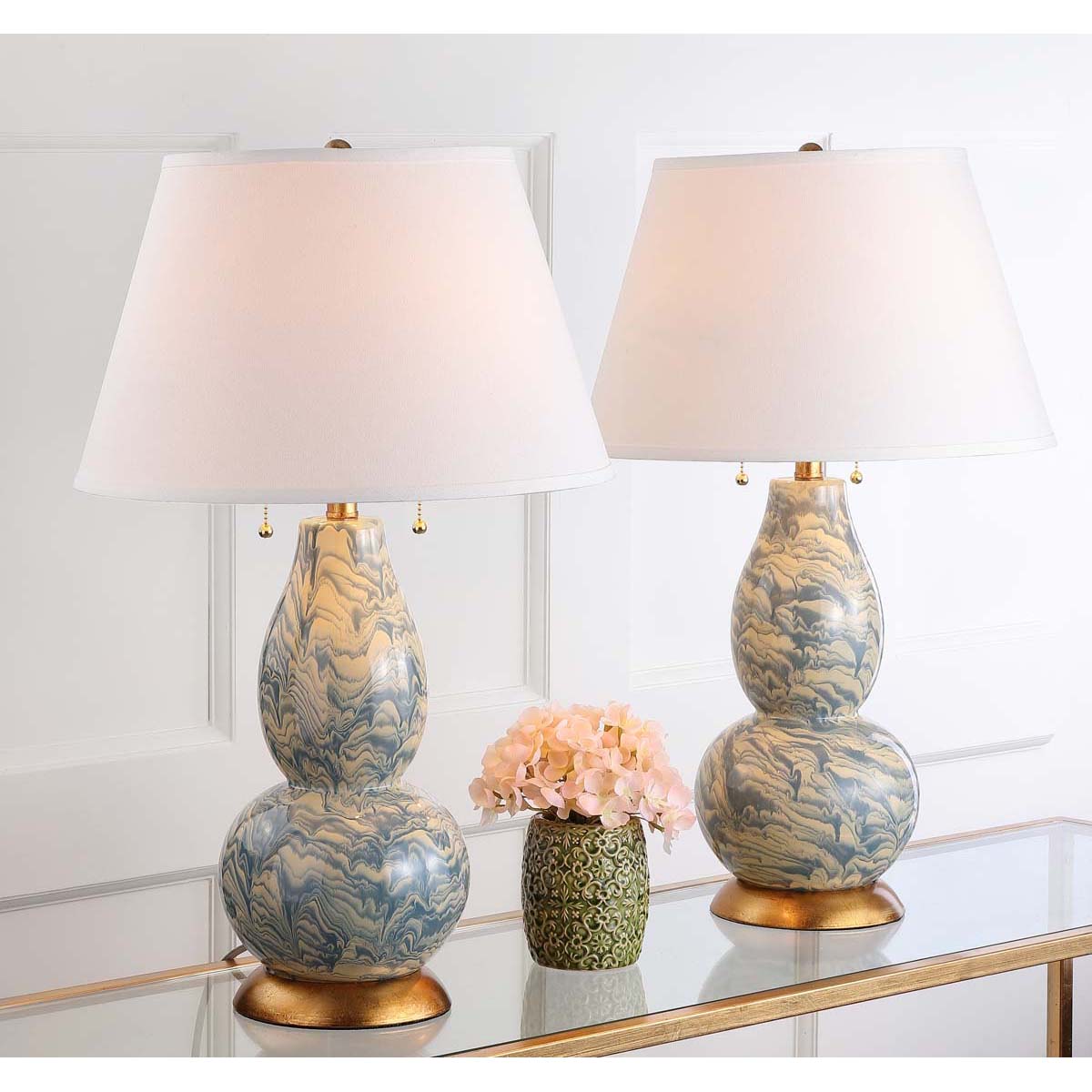 Color Swirls 28 Inch H Glass Table Lamp (Set of 2) | Safavieh - LIT4159