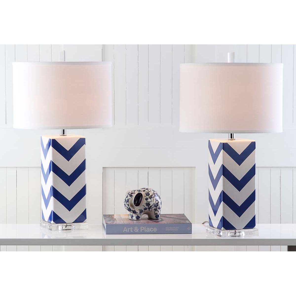 Chevron 27 Inch H Stripe Table Lamp (Set of 2) | Safavieh - LIT4136