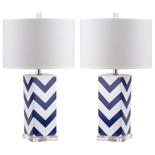 Chevron 27 Inch H Stripe Table Lamp (Set of 2) | Safavieh - LIT4136