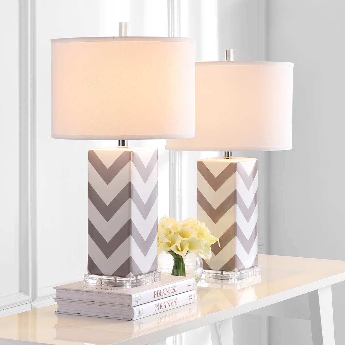 Chevron 27 Inch H Stripe Table Lamp (Set of 2) | Safavieh - LIT4136