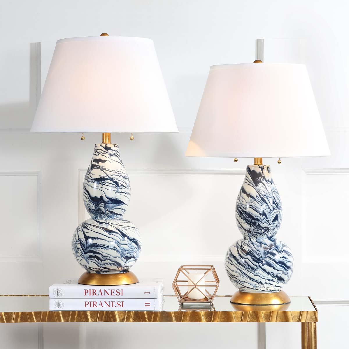 Color Swirls 28 Inch H Glass Table Lamp (Set of 2) | Safavieh - LIT4159