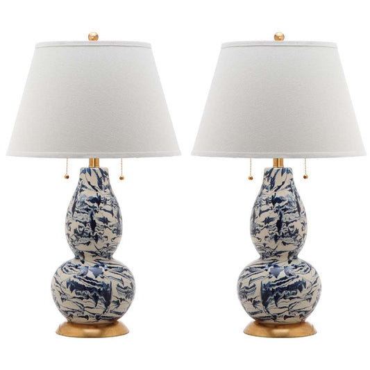 Color Swirls 28 Inch H Glass Table Lamp (Set of 2) | Safavieh - LIT4159