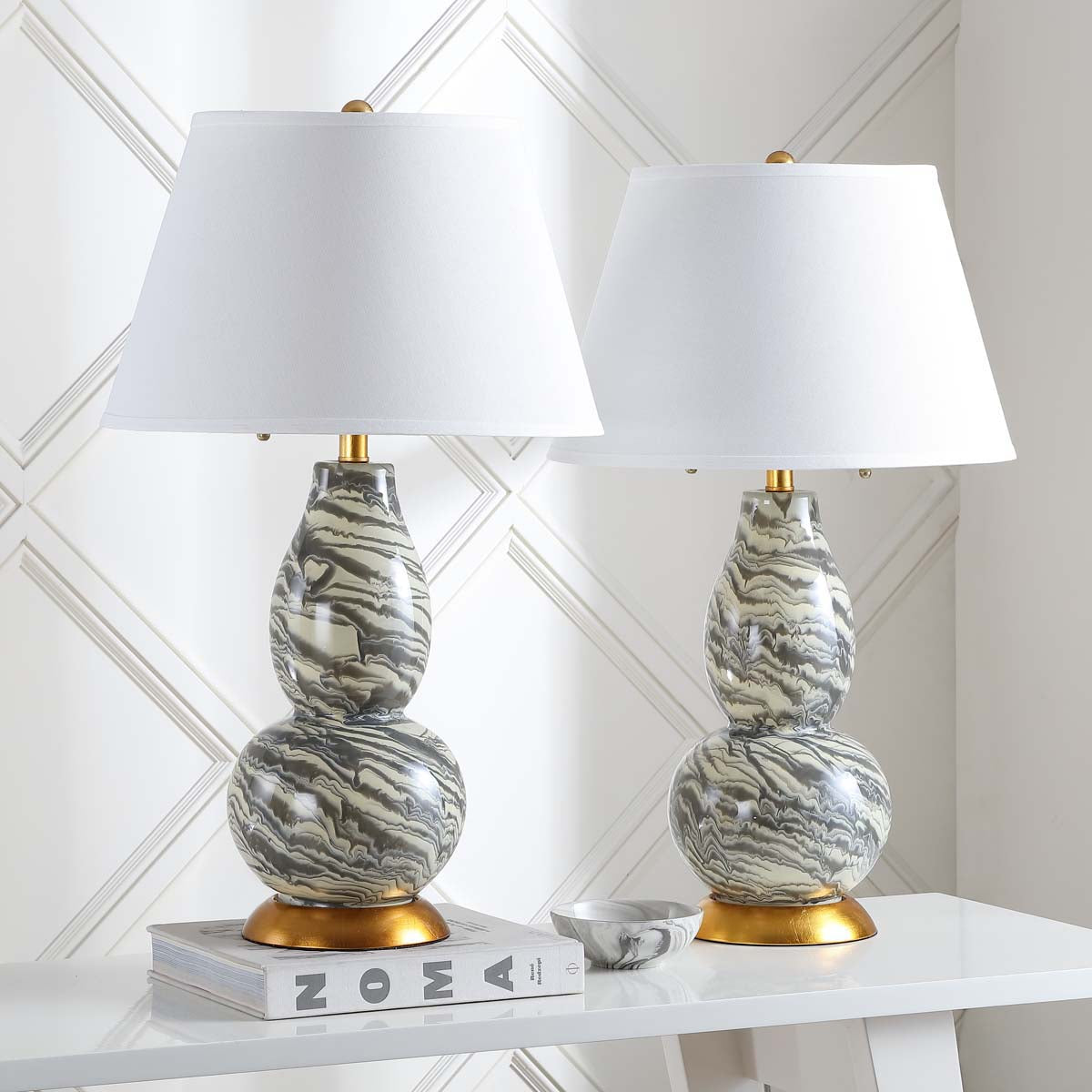 Color Swirls 28 Inch H Glass Table Lamp (Set of 2) | Safavieh - LIT4159