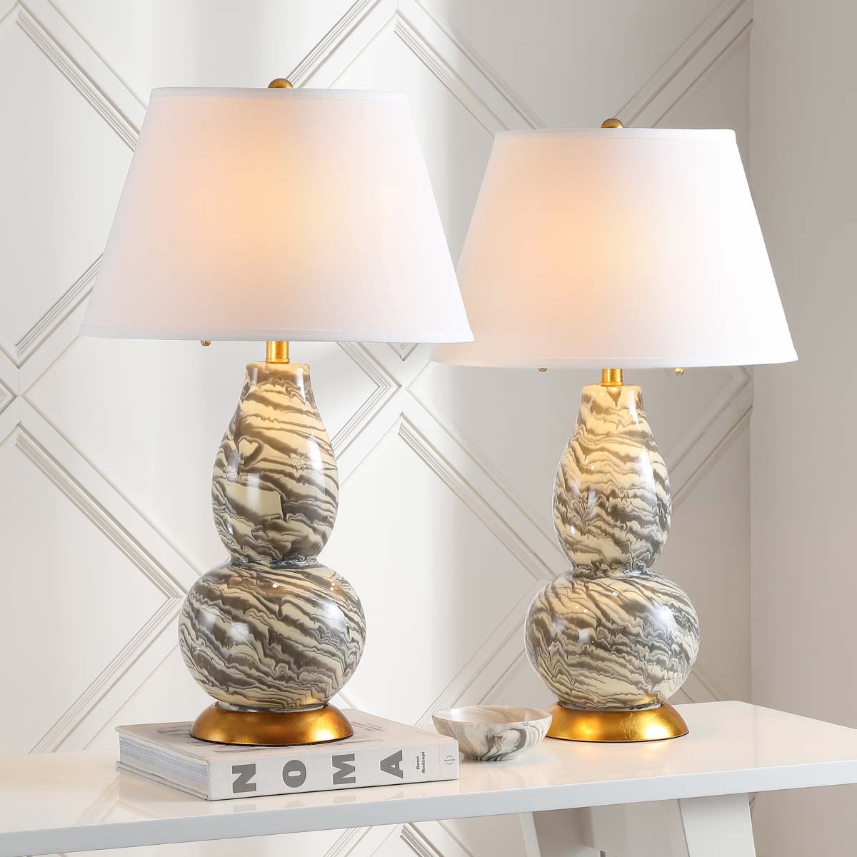 Color Swirls 28 Inch H Glass Table Lamp (Set of 2) | Safavieh - LIT4159