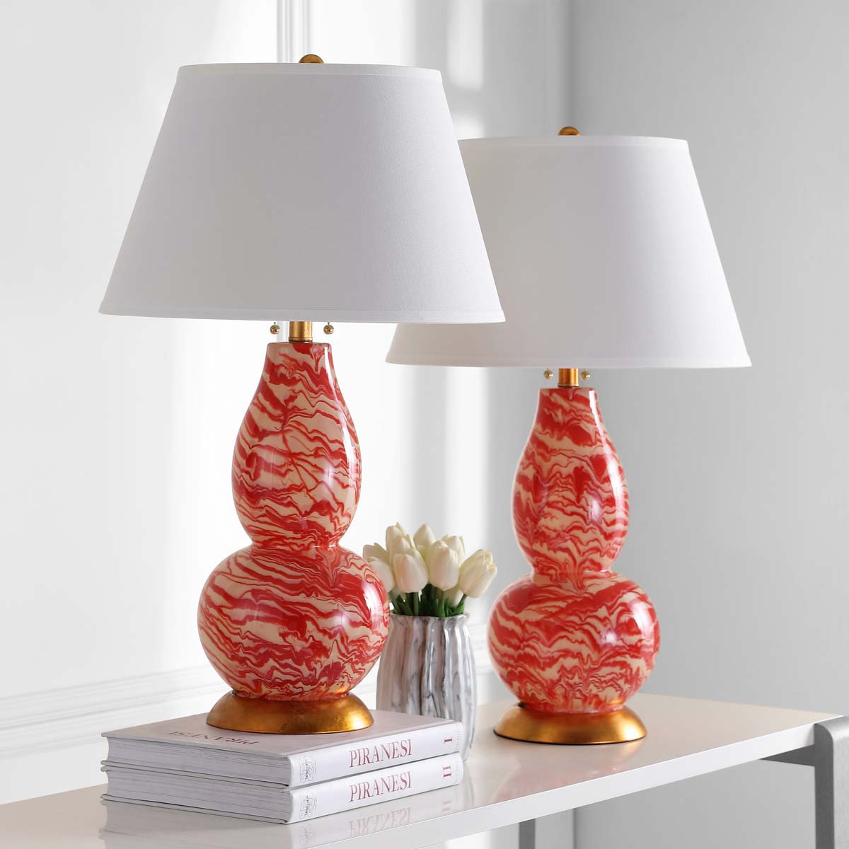 Color Swirls 28 Inch H Glass Table Lamp (Set of 2) | Safavieh - LIT4159