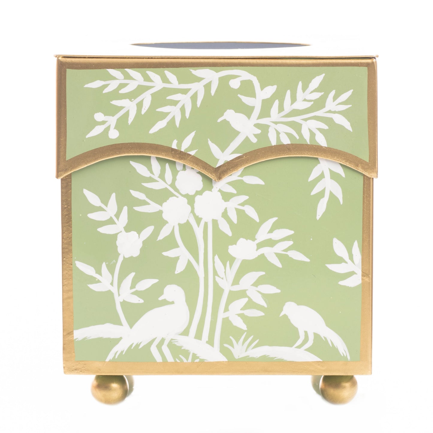 Grass Green & White Tissue Holder
