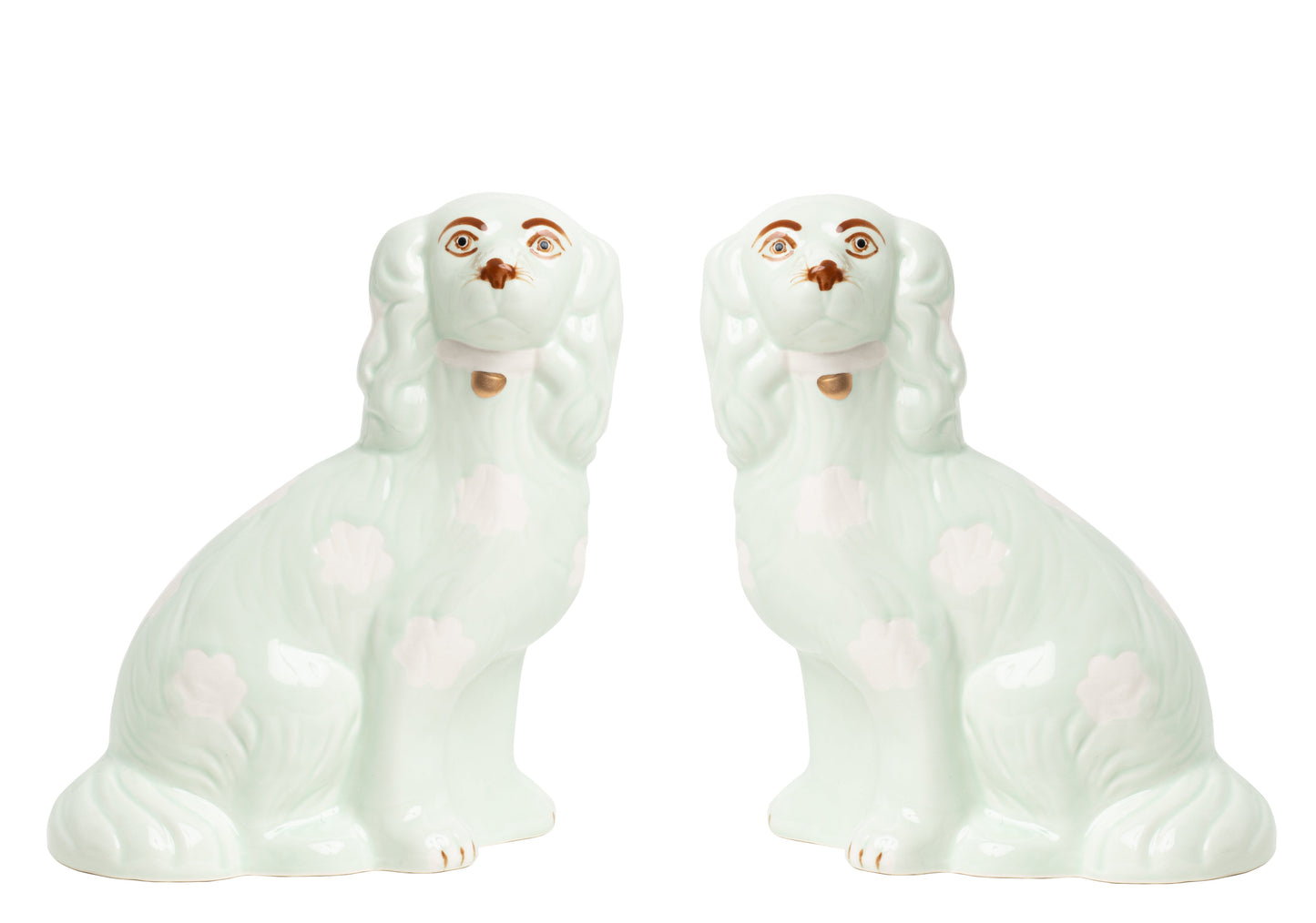 Pale Green Staffordshire Dogs